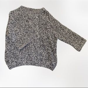 H&M white and navy oversized knit sweater